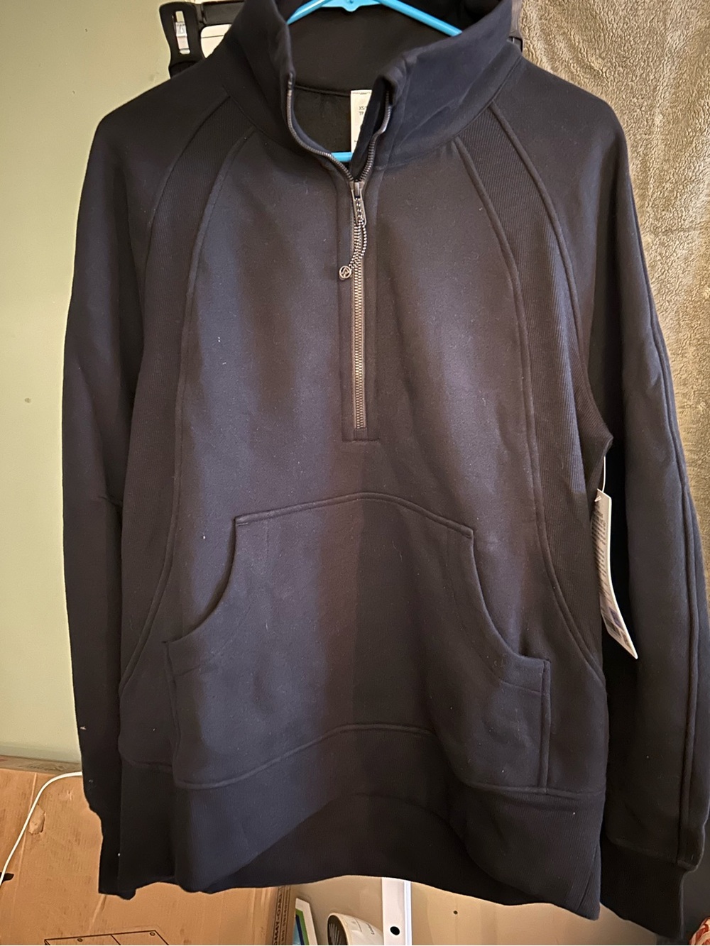 Lululemon Scuba Oversized Funnel Neck  Half-Zip Pullover Hoodie in Black